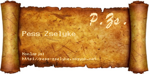 Pess Zselyke névjegykártya